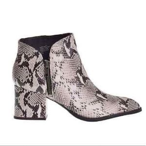 Seychelles Chaparral snake embossed bootie
